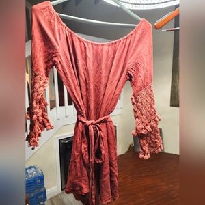 Romper shorts. Rust colored.